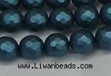 CSB1981 15.5 inches 6mm faceted round matte shell pearl beads