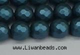 CSB1982 15.5 inches 8mm faceted round matte shell pearl beads