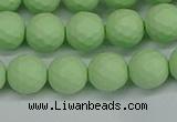 CSB1992 15.5 inches 8mm faceted round matte shell pearl beads