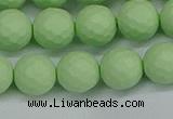 CSB1993 15.5 inches 10mm faceted round matte shell pearl beads