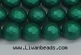 CSB2002 15.5 inches 8mm faceted round matte shell pearl beads