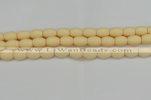 CSB2100 15.5 inches 10*14mm rice matte shell pearl beads