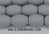 CSB2104 15.5 inches 10*14mm rice matte shell pearl beads