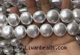 CSB2130 15.5 inches 20mm flat round shell pearl beads wholesale