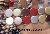 CSB2146 15.5 inches 20mm coin mixed shell pearl beads wholesale