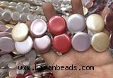 CSB2147 15.5 inches 25mm coin mixed shell pearl beads wholesale