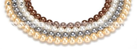 CSB22 16 inches 8mm round shell pearl beads Wholesale