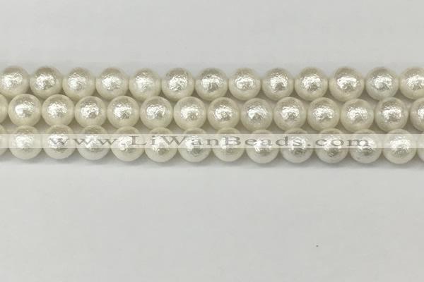 CSB2202 15.5 inches 8mm round wrinkled shell pearl beads wholesale