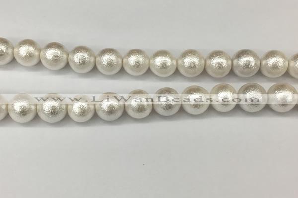 CSB2205 15.5 inches 14mm round wrinkled shell pearl beads wholesale