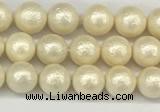 CSB2210 15.5 inches 4mm round wrinkled shell pearl beads wholesale