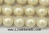 CSB2211 15.5 inches 6mm round wrinkled shell pearl beads wholesale