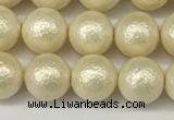 CSB2212 15.5 inches 8mm round wrinkled shell pearl beads wholesale