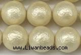 CSB2213 15.5 inches 10mm round wrinkled shell pearl beads wholesale