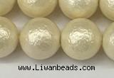 CSB2214 15.5 inches 12mm round wrinkled shell pearl beads wholesale