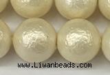 CSB2215 15.5 inches 14mm round wrinkled shell pearl beads wholesale