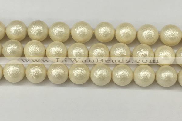 CSB2216 15.5 inches 16mm round wrinkled shell pearl beads wholesale