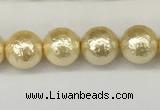 CSB2221 15.5 inches 6mm round wrinkled shell pearl beads wholesale