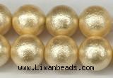 CSB2223 15.5 inches 10mm round wrinkled shell pearl beads wholesale