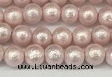 CSB2230 15.5 inches 4mm round wrinkled shell pearl beads wholesale