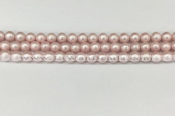 CSB2231 15.5 inches 6mm round wrinkled shell pearl beads wholesale