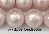 CSB2235 15.5 inches 14mm round wrinkled shell pearl beads wholesale