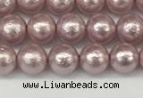 CSB2240 15.5 inches 4mm round wrinkled shell pearl beads wholesale