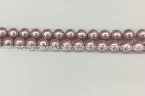 CSB2243 15.5 inches 10mm round wrinkled shell pearl beads wholesale