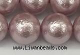 CSB2246 15.5 inches 16mm round wrinkled shell pearl beads wholesale