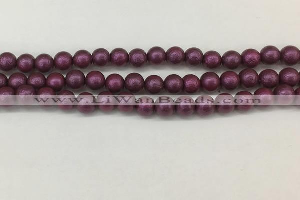 CSB2252 15.5 inches 8mm round wrinkled shell pearl beads wholesale