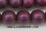 CSB2254 15.5 inches 12mm round wrinkled shell pearl beads wholesale