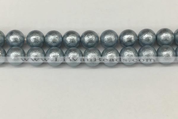 CSB2286 15.5 inches 16mm round wrinkled shell pearl beads wholesale