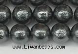 CSB2291 15.5 inches 6mm round wrinkled shell pearl beads wholesale