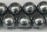 CSB2292 15.5 inches 8mm round wrinkled shell pearl beads wholesale