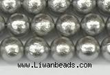 CSB2301 15.5 inches 6mm round wrinkled shell pearl beads wholesale