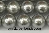 CSB2302 15.5 inches 8mm round wrinkled shell pearl beads wholesale