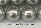 CSB2305 15.5 inches 14mm round wrinkled shell pearl beads wholesale