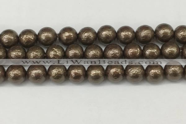 CSB2315 15.5 inches 14mm round wrinkled shell pearl beads wholesale