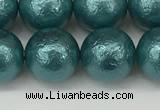 CSB2335 15.5 inches 14mm round wrinkled shell pearl beads wholesale