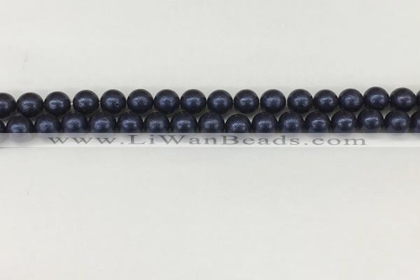 CSB2340 15.5 inches 4mm round wrinkled shell pearl beads wholesale