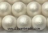 CSB2362 15.5 inches 8mm round matte wrinkled shell pearl beads