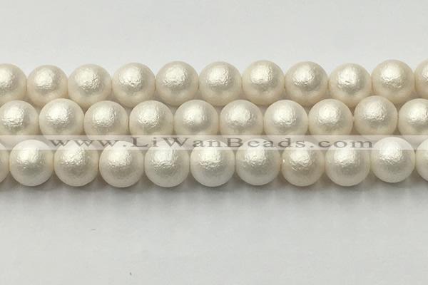 CSB2365 15.5 inches 14mm round matte wrinkled shell pearl beads