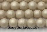 CSB2370 15.5 inches 4mm round matte wrinkled shell pearl beads