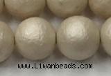 CSB2375 15.5 inches 14mm round matte wrinkled shell pearl beads