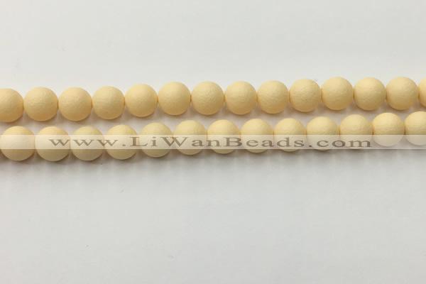 CSB2382 15.5 inches 8mm round matte wrinkled shell pearl beads