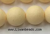 CSB2385 15.5 inches 14mm round matte wrinkled shell pearl beads