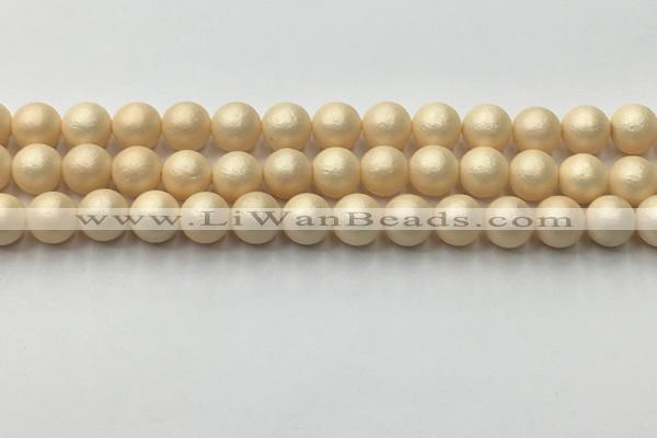 CSB2391 15.5 inches 6mm round matte wrinkled shell pearl beads