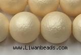 CSB2396 15.5 inches 16mm round matte wrinkled shell pearl beads