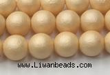 CSB2400 15.5 inches 4mm round matte wrinkled shell pearl beads