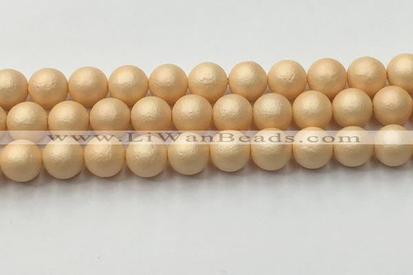 CSB2404 15.5 inches 12mm round matte wrinkled shell pearl beads