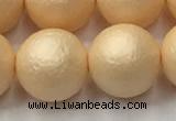 CSB2405 15.5 inches 14mm round matte wrinkled shell pearl beads